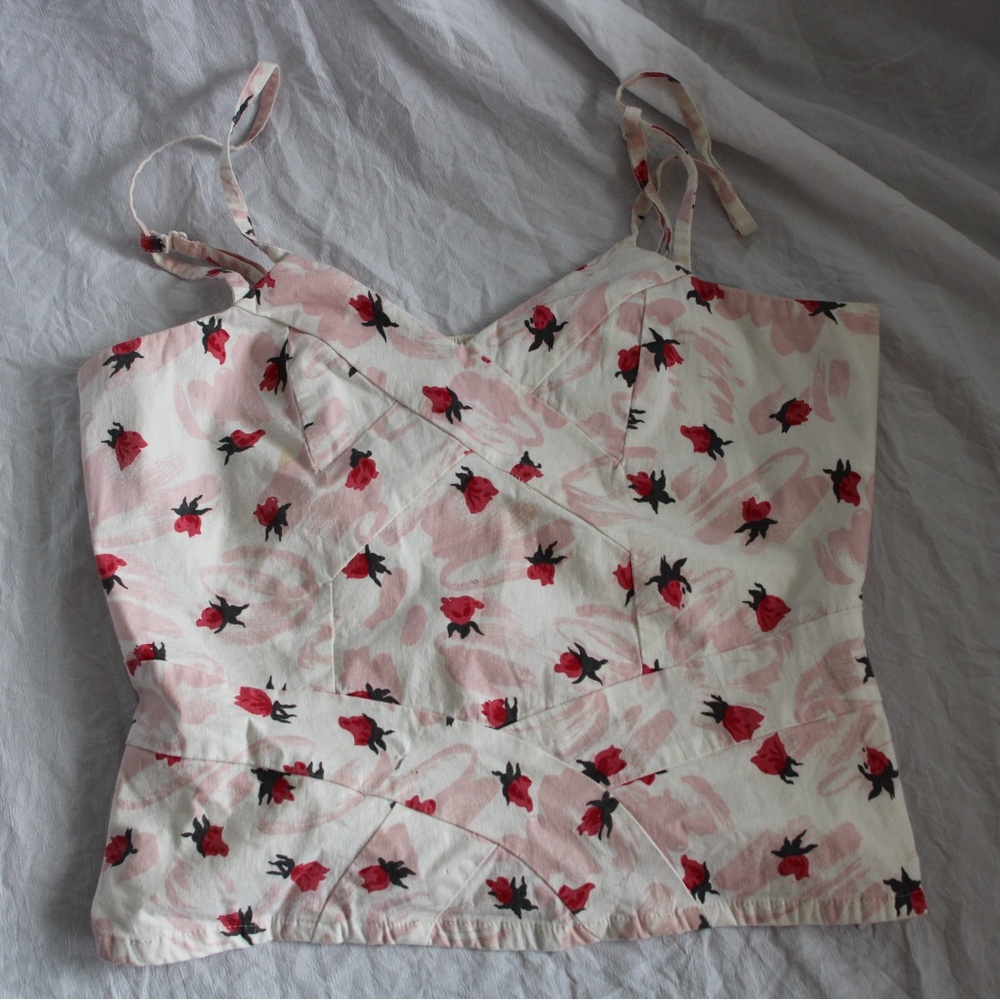 Odille White Cream Fitted Crop Camisole